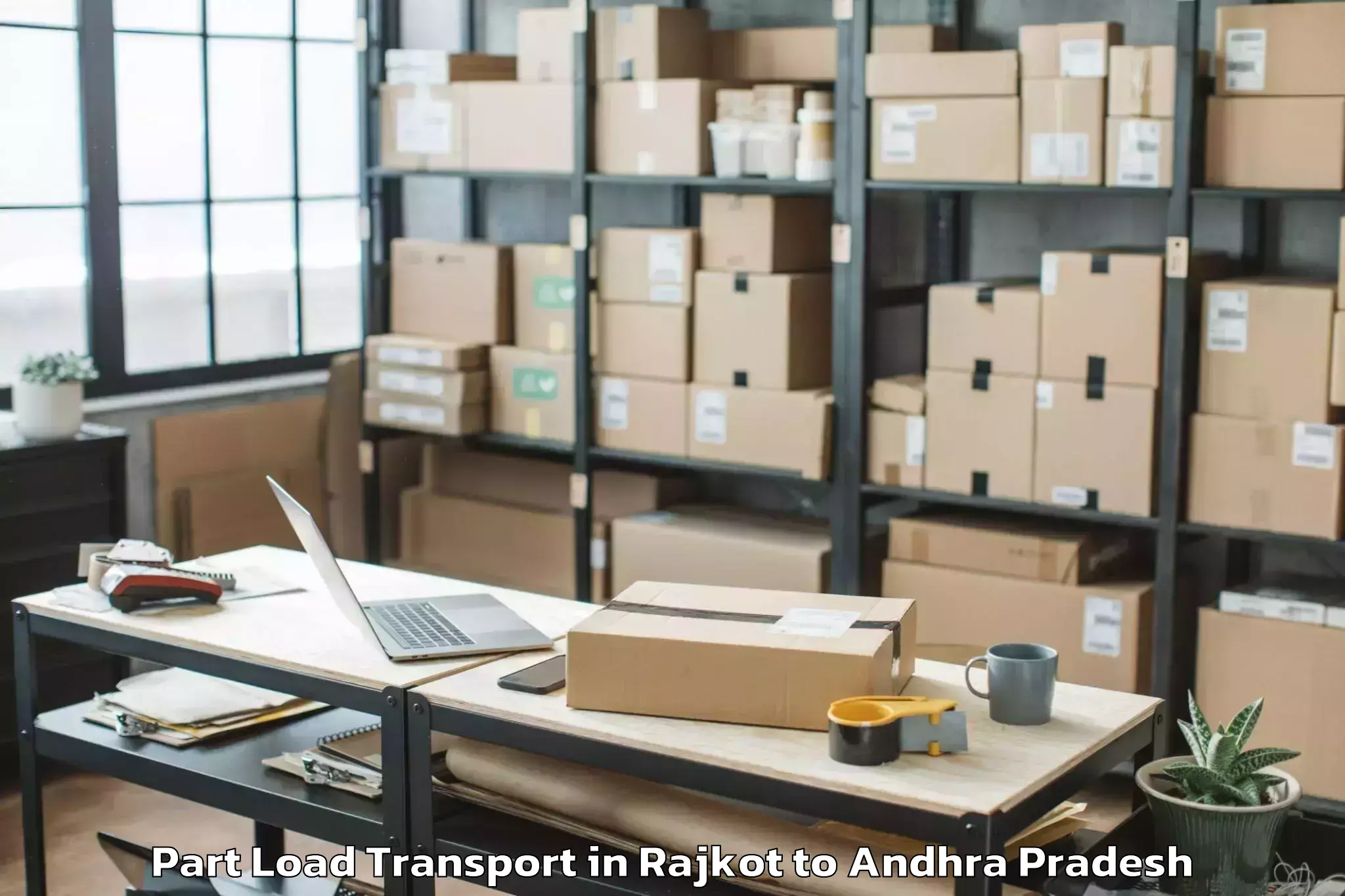 Book Rajkot to Kandukur Part Load Transport Online